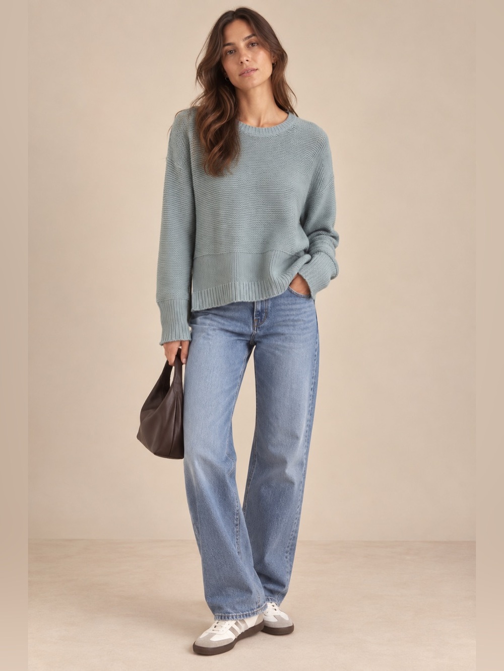 Le Kasha 1918 100% Cashmere Crewneck Sweater Light Blue Size S